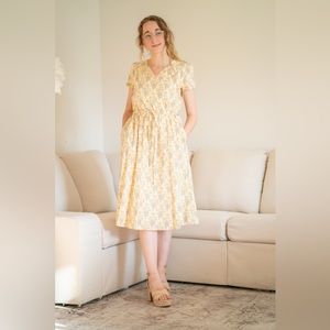 Sweet salt yellow floral dress
